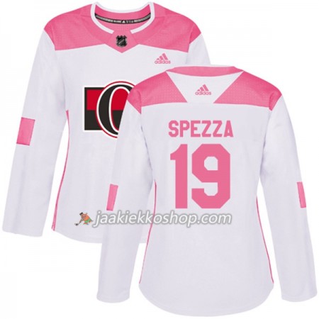 Nainen NHL Ottawa Senators Pelipaita Jason Spezza 19 Adidas 2017-2018 Valkoinen Vaaleanpunainen Fashion Authentic